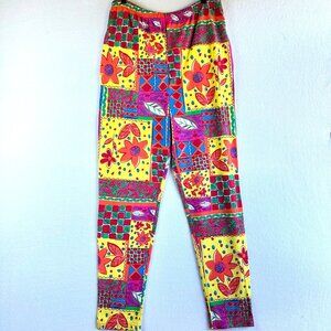 Vintage Ultimate Lee Pants Womens Large 80s Retro Funky Pop Floral Patchwork
